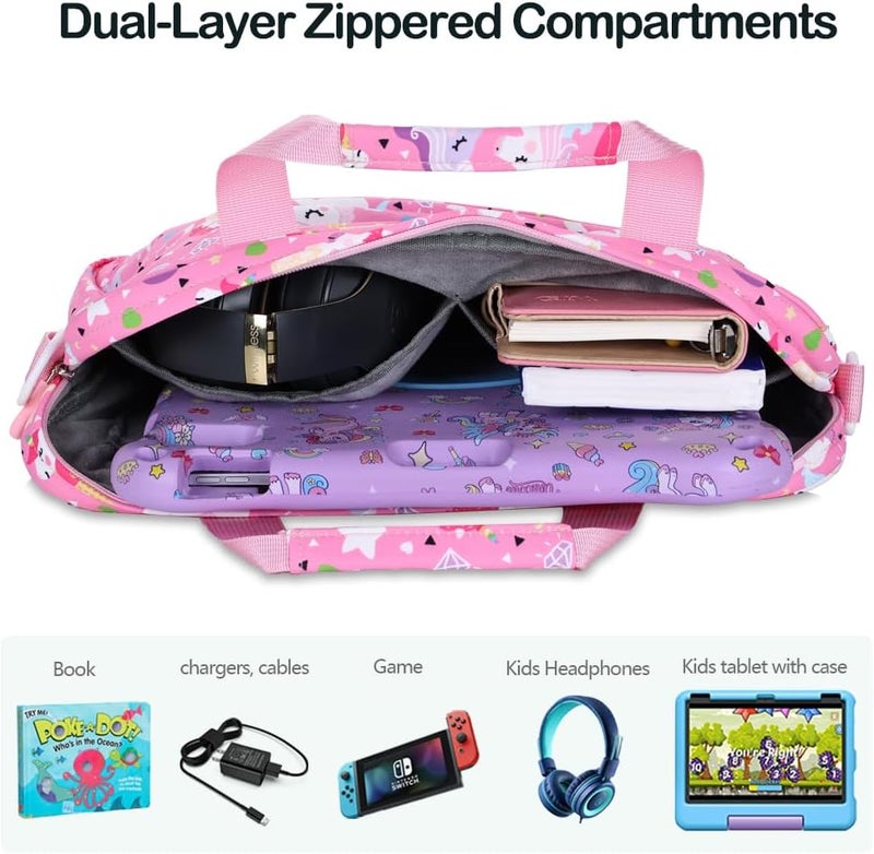 FunnyWin Kids Tablet Bag for Boy Girl Toddler Carrying Tablet Sleeve Carrying with Handle Shoulder Strap 13 inch - Image 4